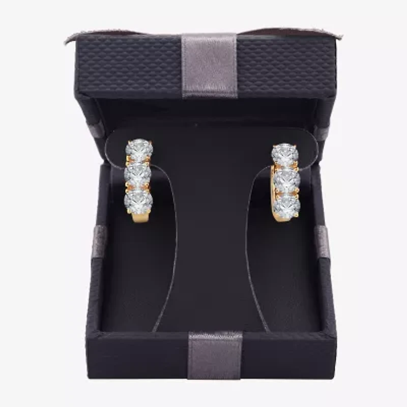 (G/Si1-Si2) Womens 5 CT. T.W. Lab Grown White Diamond 14K Gold 18.9mm Hoop Earrings
