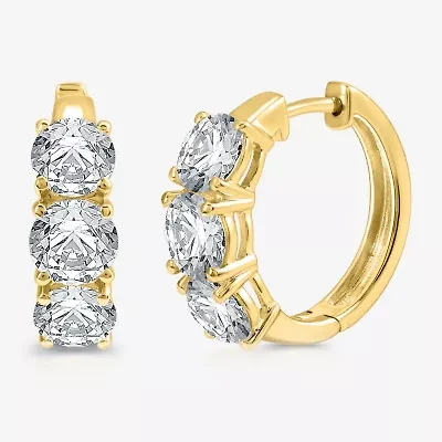 (G/Si1-Si2) Womens 5 CT. T.W. Lab Grown White Diamond 14K Gold 18.9mm Hoop Earrings