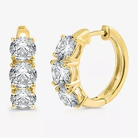 (G/Si1-Si2) Womens 5 CT. T.W. Lab Grown White Diamond 14K Gold 18.9mm Hoop Earrings