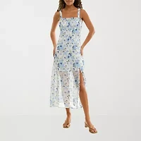 Trixxi Womens Midi Floral Juniors A-Line Dress