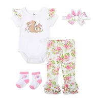 Baby Essentials Easter Girls 4-pc. Clothing Set