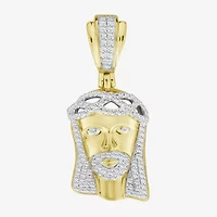 "St.Jude" Mens 1/3 CT. T.W. Natural White Diamond 10K Gold Pendant