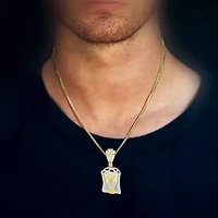 "St.Jude" Mens 1/3 CT. T.W. Natural White Diamond 10K Gold Pendant