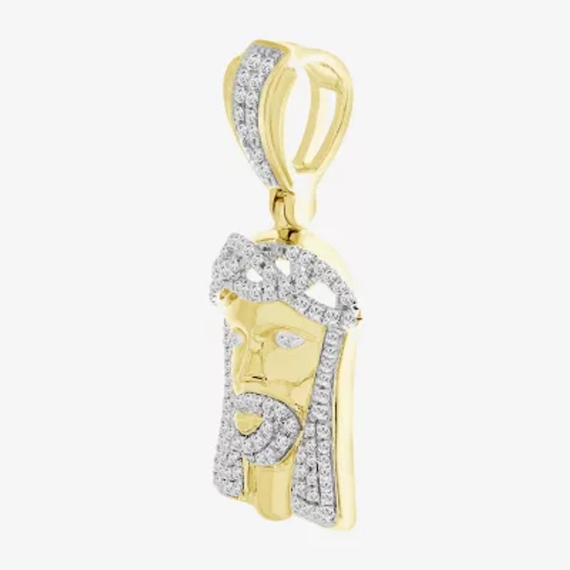 "St.Jude" Mens 1/3 CT. T.W. Natural White Diamond 10K Gold Pendant
