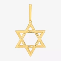 "Star Of David" Mens 3/4 CT. T.W. Natural White Diamond 10K Gold Star Pendant