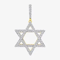 "Star Of David" Mens 3/4 CT. T.W. Natural White Diamond 10K Gold Star Pendant