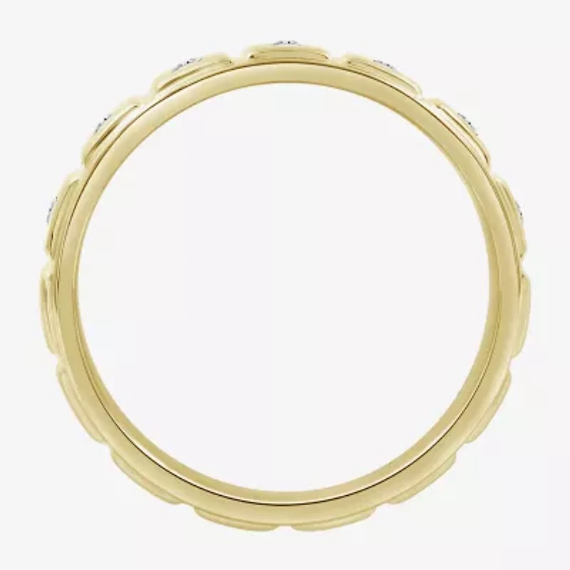Mens 1/10 CT. T.W. Natural White Diamond 10K Gold Fashion Ring