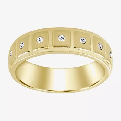 Mens 1/10 CT. T.W. Natural White Diamond 10K Gold Fashion Ring