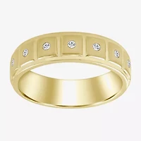Mens 1/10 CT. T.W. Natural White Diamond 10K Gold Fashion Ring