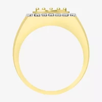 Mens 1/4 CT. T.W. Natural White Diamond 10K Gold Crown Fashion Ring