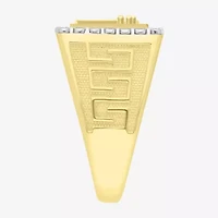 Mens 1/4 CT. T.W. Natural White Diamond 10K Gold Crown Fashion Ring