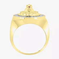 "Lion" Mens 1/4 CT. T.W. Natural White Diamond 10K Gold Fashion Ring