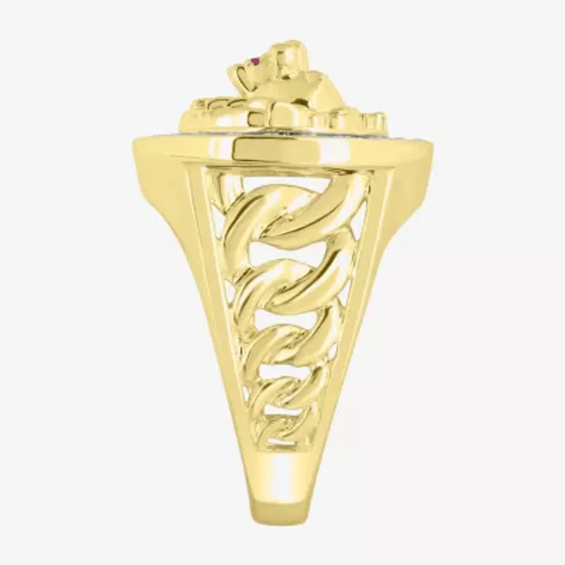 "Lion" Mens 1/4 CT. T.W. Natural White Diamond 10K Gold Fashion Ring