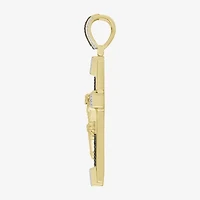 "Crucifix" Mens 1/2 CT. T.W. Natural Champagne Diamond 10K Gold Cross Pendant