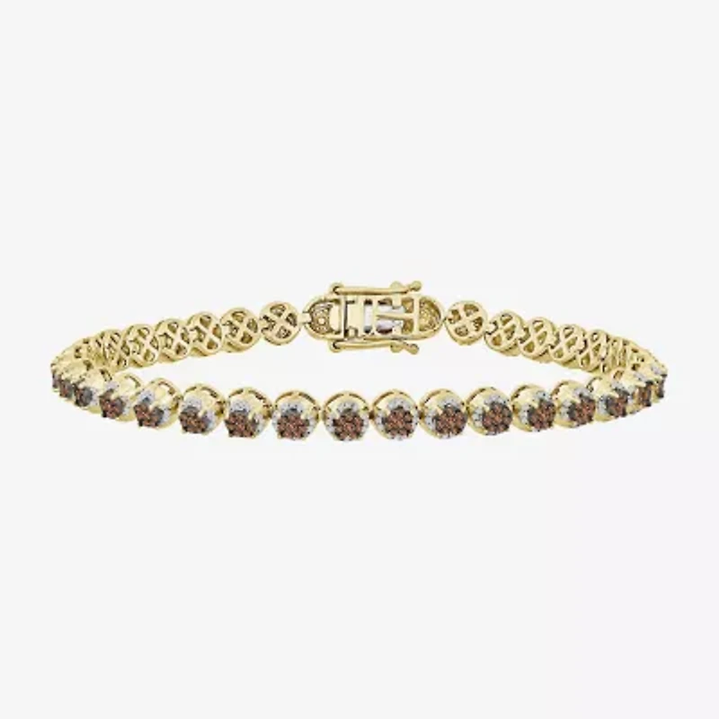 Mens 2 1/2 CT. T.W. Natural Champagne Diamond 10K Gold Tennis Bracelet