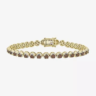 Mens 2 1/2 CT. T.W. Natural Champagne Diamond 10K Gold Tennis Bracelet