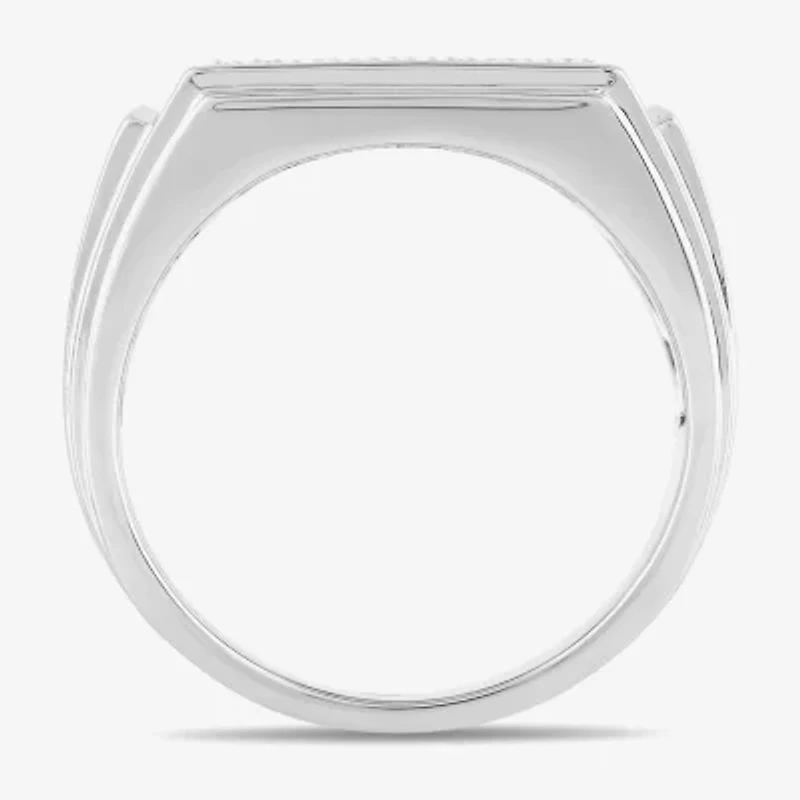 Mens / CT. T.W. Lab Grown White Diamond Sterling Silver Cluster Fashion Ring