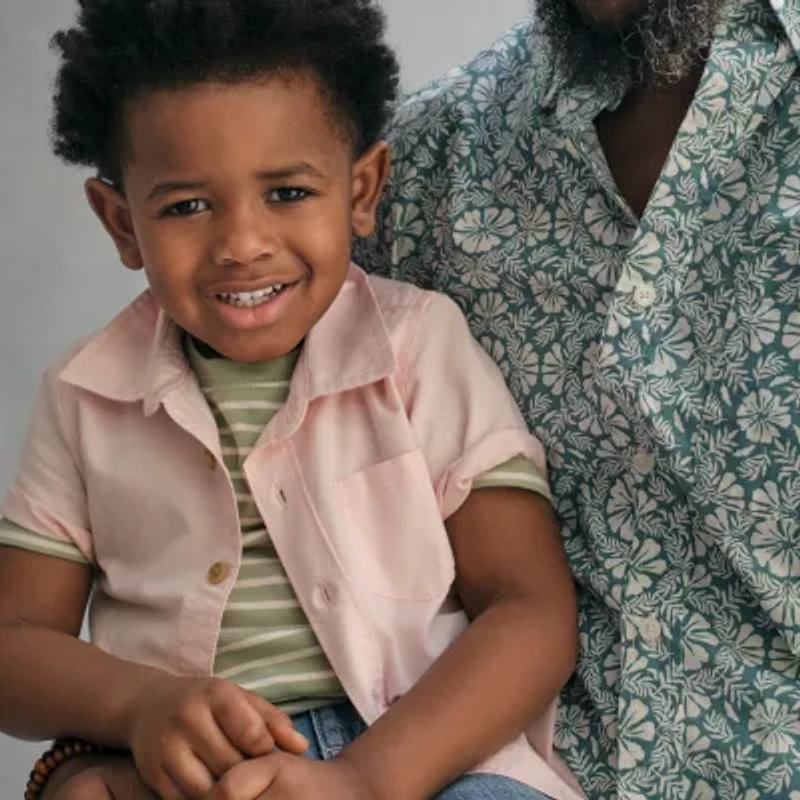 Okie Dokie Toddler & Little Boys Short Sleeve Regular Fit Button-Down Shirt
