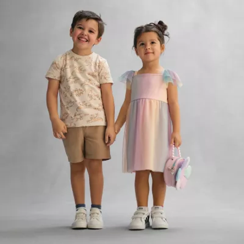 Okie Dokie Toddler & Little Girls Short Sleeve Ruffled Sleeve Tutu Dress