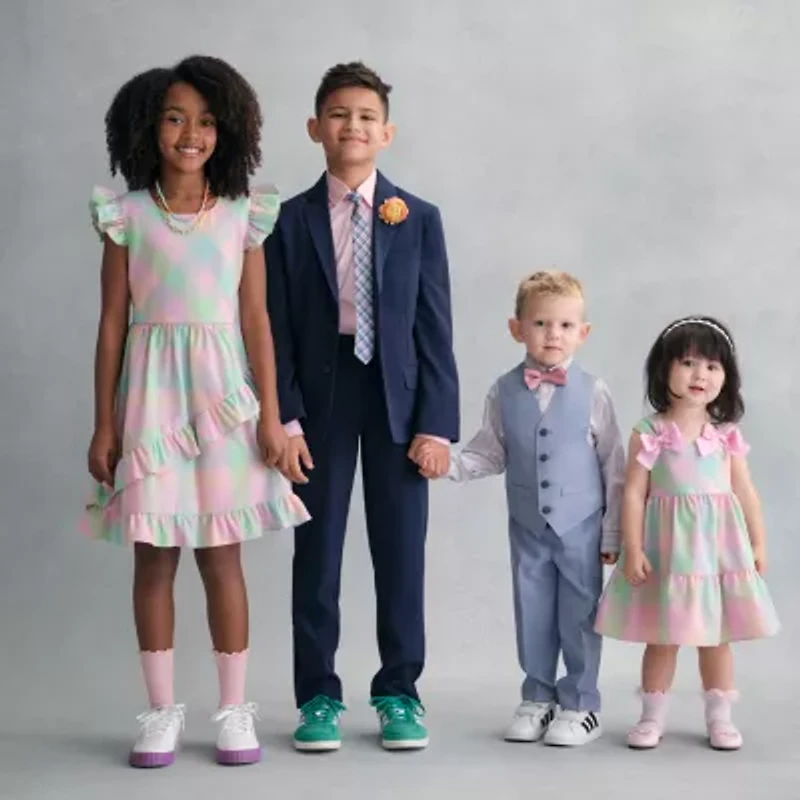 Bonnie Jean Big Kid Girls Sleeveless Flutter Sleeve Fit + Flare Dress