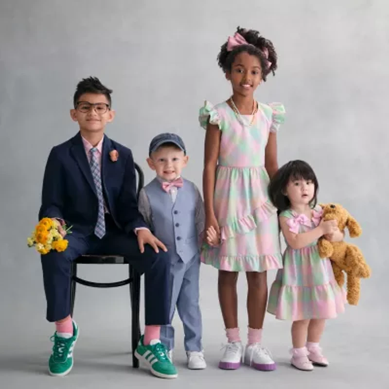 Bonnie Jean Big Kid Girls Sleeveless Flutter Sleeve Fit + Flare Dress
