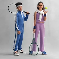 Xersion Little & Big Kid Girls Quick Dry Mid Rise Regular Fit Wide Leg Track Pant