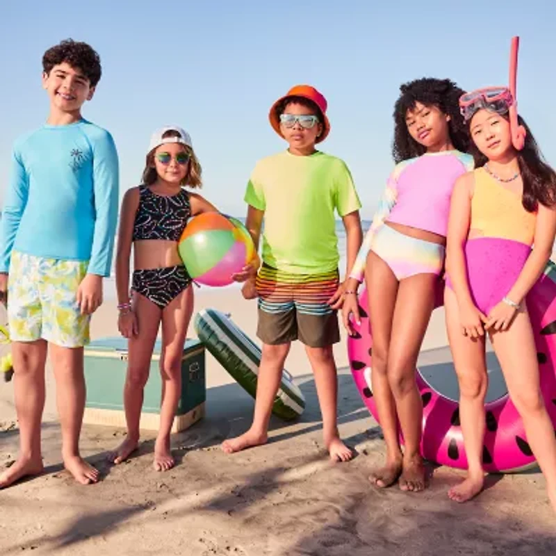 Thereabouts Little & Big Kid Boys Shark Above The Knee Swim Trunks