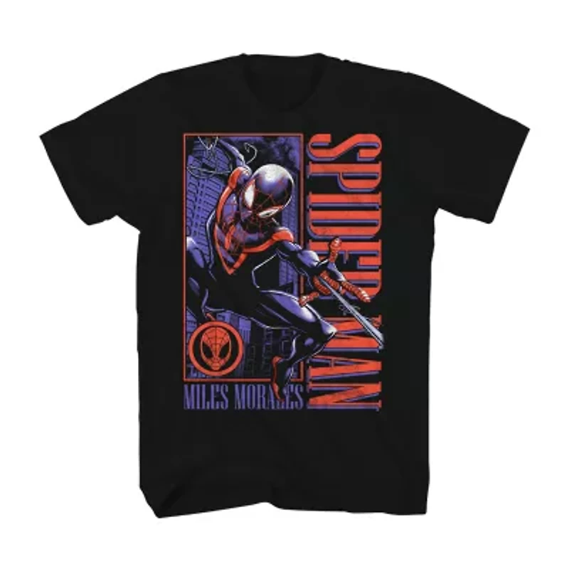 Mens Short Sleeve Miles Morales Graphic T-Shirt