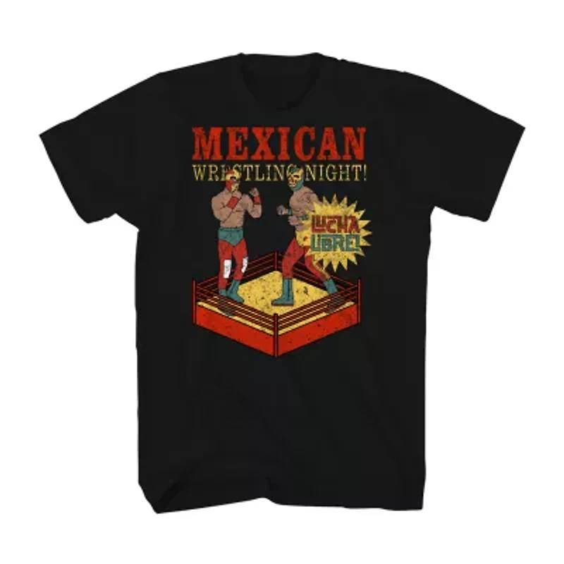 Mens Short Sleeve Lucha Libre Graphic T-Shirt