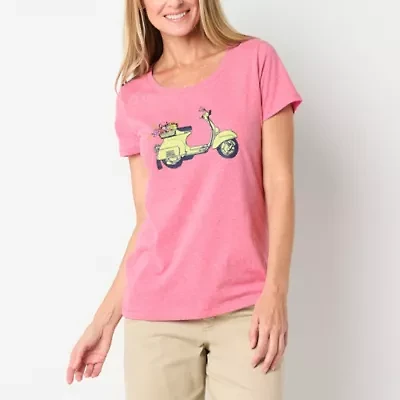 St. John's Bay Womens Tall Crew Neck Short Sleeve T-Shirt