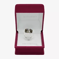 Sparkle Allure Womens Green Abalone Pure Silver Over Brass Cocktail Ring