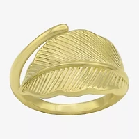 Sparkle Allure Womens 3MM 14K Gold Over Brass Bypass  Band