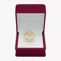 Sparkle Allure Womens Cubic Zirconia 14K Gold Over Brass Heart Cluster Cocktail Ring