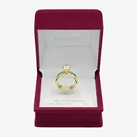 Sparkle Allure Womens Cubic Zirconia 14K Gold Over Brass Round Engagement Ring