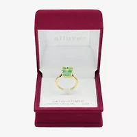 Sparkle Allure Womens Green Crystal 14K Gold Over Brass Oval Cocktail Ring