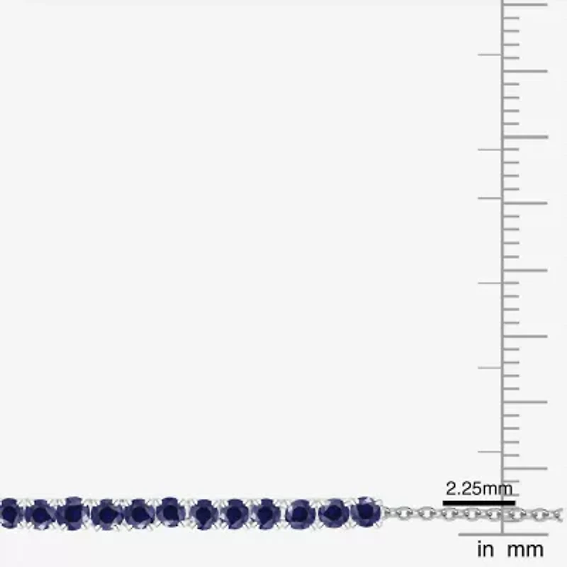 Lab Created Gemstone Sterling Silver 7 Inch Tennis Bracelet