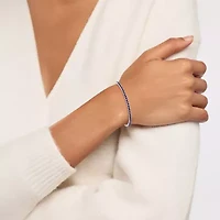 Lab Created Gemstone Sterling Silver 7 Inch Tennis Bracelet