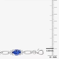 Womens Lab Created Gemstone 14K Rose Gold Over Silver or Sterling Oval 7 Inch Tennis Bracelet