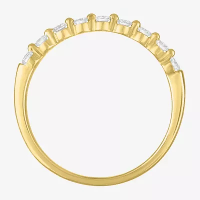 (G-H / Si2-I1) Womens 2MM 1/4 CT. T.W. Lab Grown White Diamond 10K Gold Wedding Band