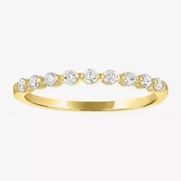 (G-H / Si2-I1) Womens 2MM 1/4 CT. T.W. Lab Grown White Diamond 10K Gold Wedding Band
