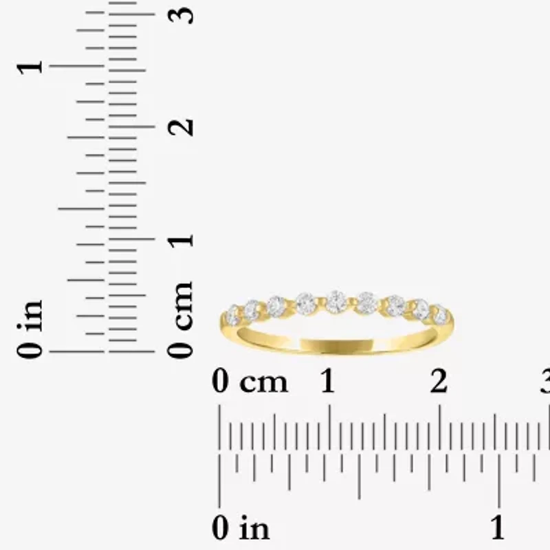 (G-H / Si2-I1) Womens 2MM 1/4 CT. T.W. Lab Grown White Diamond 10K Gold Wedding Band