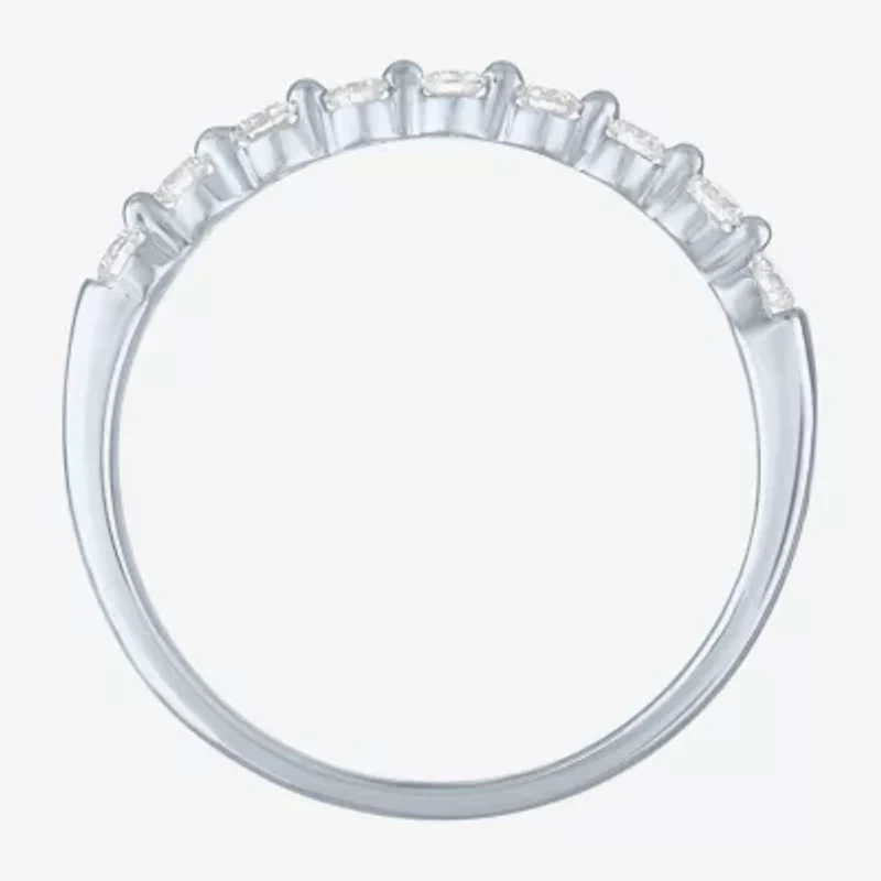 (G-H / Si2-I1) Womens 2MM 1/4 CT. T.W. Lab Grown White Diamond 10K Gold Wedding Band