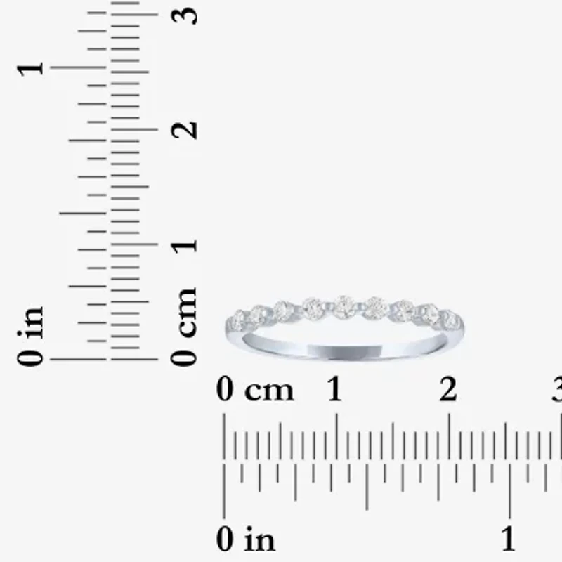 (G-H / Si2-I1) Womens 2MM 1/4 CT. T.W. Lab Grown White Diamond 10K Gold Wedding Band