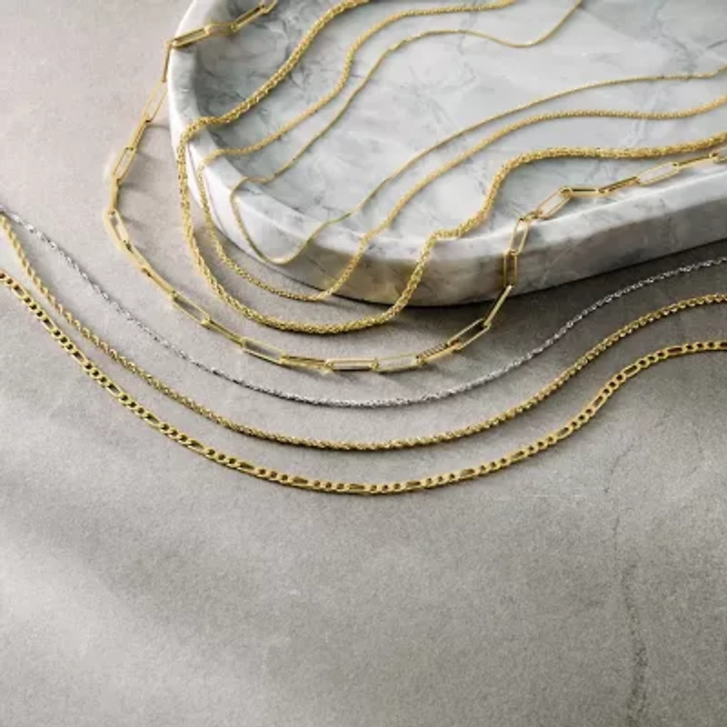 Unisex Adult 10K Gold 18 Inch Rope Chain Necklace