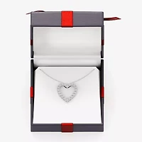 "Yes, Please! (Si1-Si2, G) Womens 1/4 CT. T.W. Lab Grown White Diamond Sterling Silver Heart 18 Inch Pendant Necklace