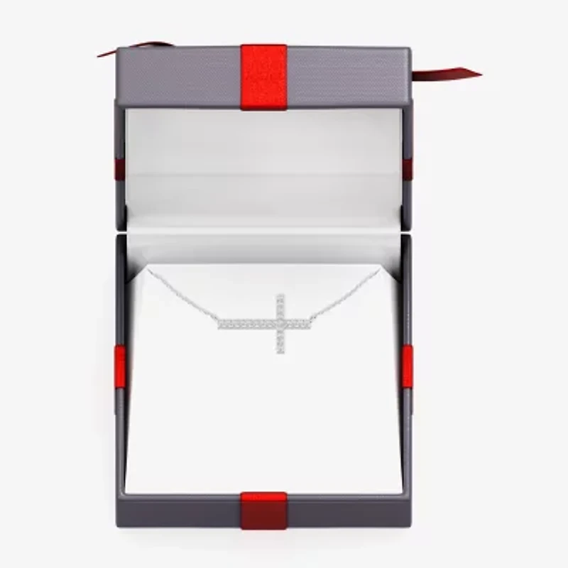 Yes, Please! (G, Si1-Si2) Womens 1/4 CT. T.W. Lab Grown White Diamond Sterling Silver Cross 18 Inch Pendant Necklace