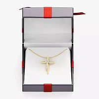 Yes, Please! (G, Si1-Si2) Womens 1/4 CT. T.W. Lab Grown White Diamond 14K Gold Over Silver Cross 18 Inch Pendant Necklace