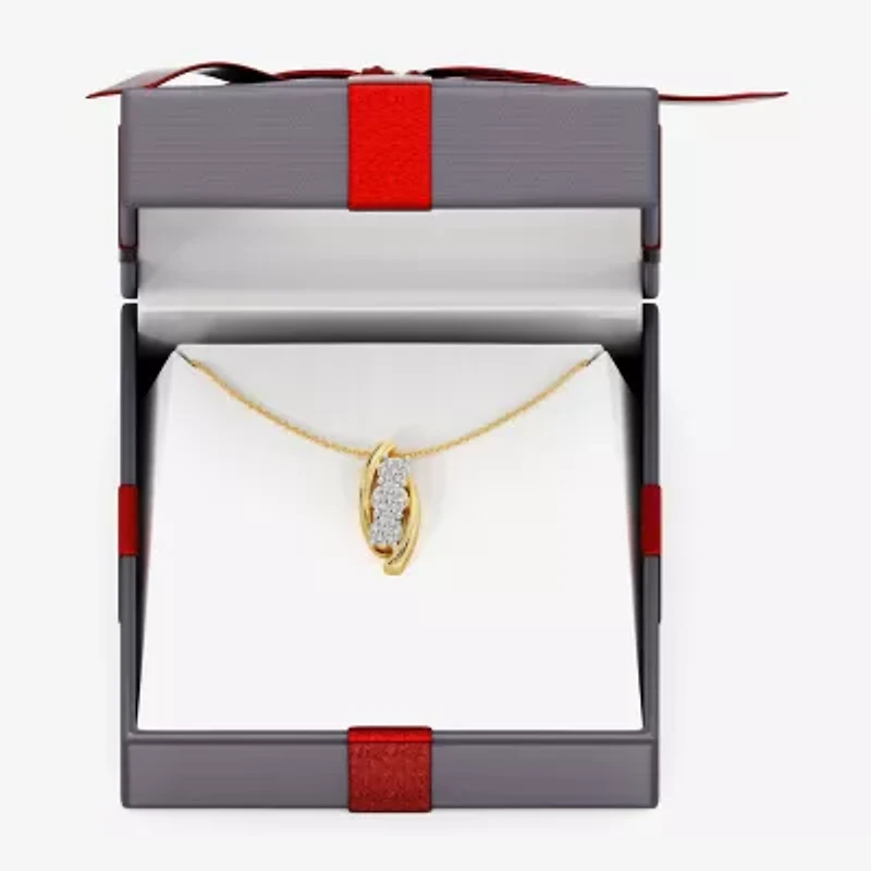 Yes, Please!, (G/Si1-Si2) Womens 1/4 CT. T.W. Lab Grown White Diamond 14K Gold Over Silver 18 Inch Pendant Necklace
