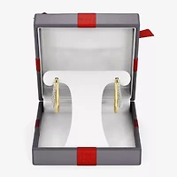 Yes, Please! Womens 1/4 CT. T.W. Lab Grown White Diamond Sterling Silver 20.6mm Hoop Earrings