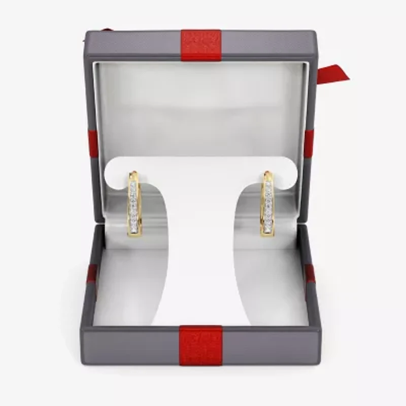 Yes, Please! (G, Si1-Si2) Womens 1/4 CT. T.W. Lab Grown White Diamond Sterling Silver 19.6mm Hoop Earrings